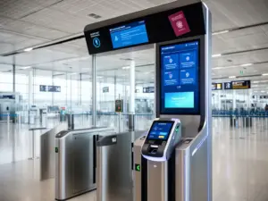 Nowoczesna bramka kontroli paszportowej z czytnikiem do weryfikacji danych z paszportu biometrycznego