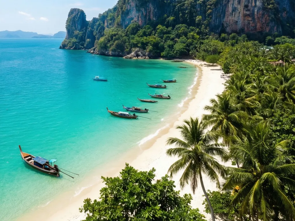 Phuket wakacje - widok na plażę Patong z turkusową wodą Morza Andamańskiego i białym piaskiem