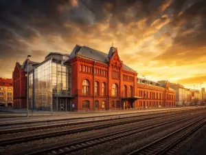 Dworzec PKP Wrocław Główny – zabytkowy budynek z czerwonej cegły po modernizacji
