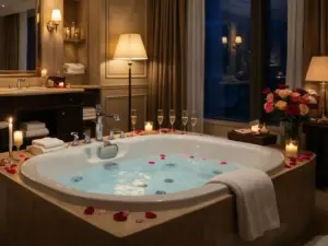Luksusowy pokoje z jacuzzi w hotelu z romantyczną atmosferą i świecami