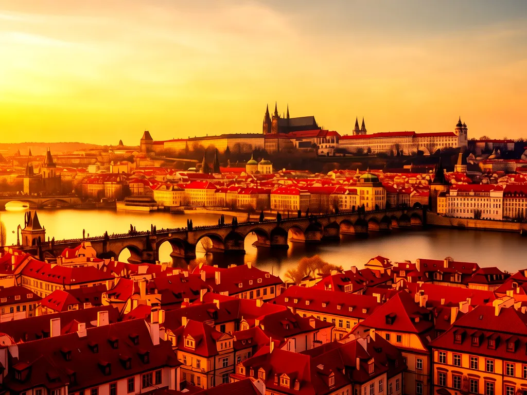 Panorama Pragi z Mostem Karola i zamkiem – idealne miejsce na praga noclegi w sercu miasta