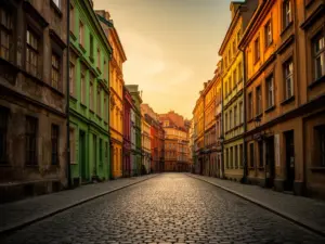 Ulica na Pradze w Warszawie z kamienicami gdzie znajdują się popularne restauracje praga restauracja