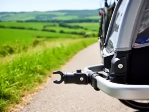Przyczepka rowerowa dla dzieci zapewnia bezpieczny transport maluchów podczas rodzinnych wycieczek rowerowych