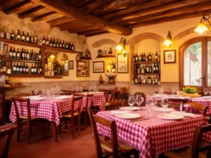 Wnętrze restauracji w stylu włoskim - restauracja Rzymskie Wakacje opinie gości potwierdzają autentyczną atmosferę