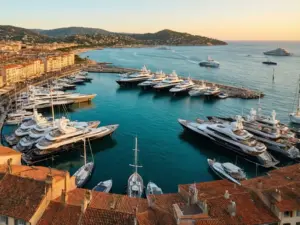 Port w Saint Tropez z luksusowymi jachtami - idealne miejsce na saint tropez wakacje na Lazurowym Wybrzeżu