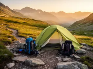Górski szlak turystyczny z miejscem na namiot - sklep turystyczny oferuje kompletny sprzęt outdoor
