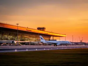 Nowoczesny terminal lotniska Ławica w Poznaniu oferujący tanie loty z Poznania do destynacji europejskich