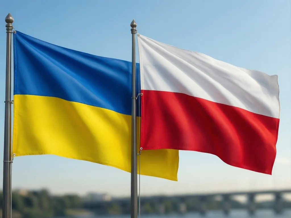 Flagi ukraińska i polska symbolizujące usługi tłumacz ukraińsko polski oraz współpracę między narodami