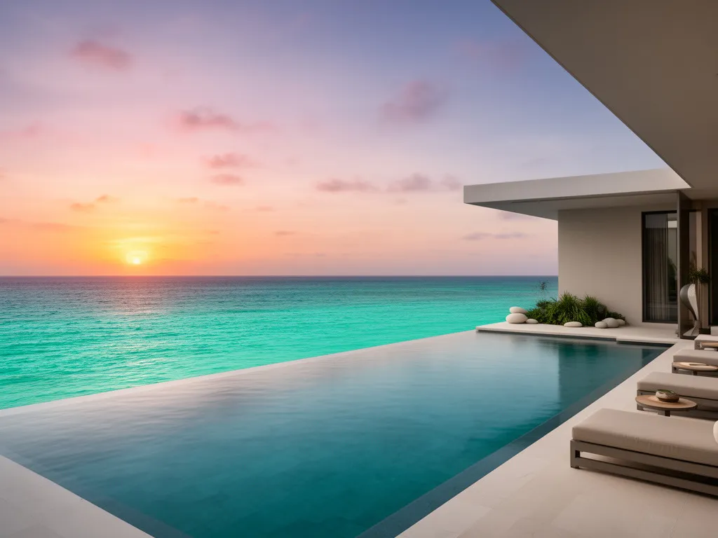 Luksusowy basen infinity z widokiem na ocean - idealne wakacje dla dorosłych w hotelu adults only
