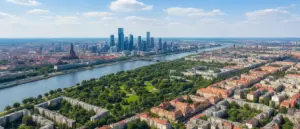 Panorama Warszawy pokazująca różnorodne dzielnice miasta – jak wybrać warszawa dzielnicę do zwiedzania