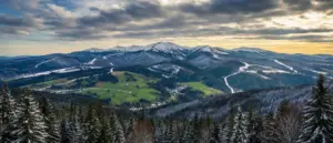 Panorama Wisły z widokiem na góry Beskidy - idealne miejsce na pobyt w hotelu górskim