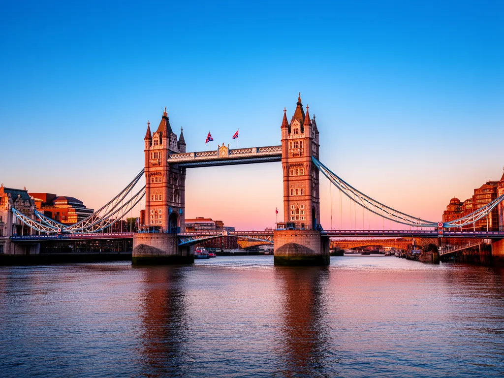 Most Tower Bridge w Londynie – symbol Wielkiej Brytanii, gdzie obowiązuje wiza do Anglii i system ETA od 2026 roku