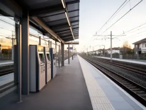 Nowoczesny peron stacji WKD z automatami biletowymi - wkd bilety dostępne w sprzedaży automatycznej