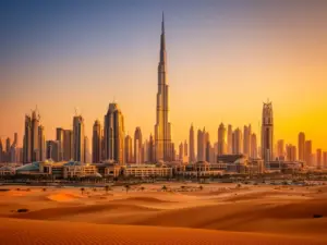 Panorama Dubaju z Burż Chalifa – idealne miejsce na wycieczkę do Dubaju łączącą luksus z pustynną przygodą