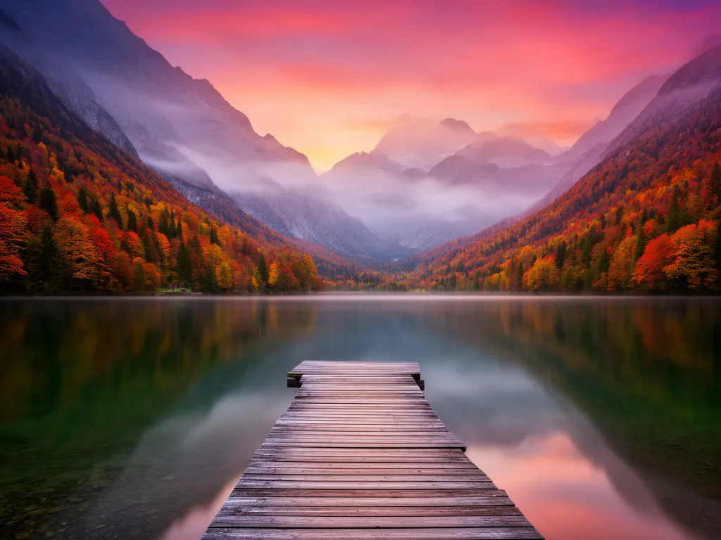 Malowniczy górski krajobraz z jeziorem idealny na wyjazd na weekend - spokojne miejsce na regenerację sił