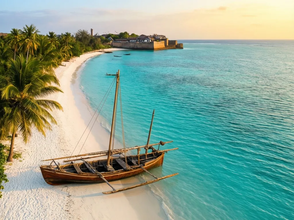 Rajska plaża na Zanzibarze z turkusowym oceanem - zanzibar wakacje last minute to szansa na egzotyczny wypoczynek w świetnej cenie