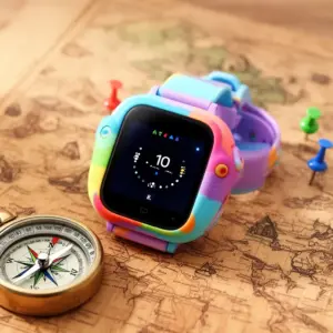 Zegarek smartwatch dla dzieci z funkcją GPS i SOS na mapie podróżniczej z kompasem